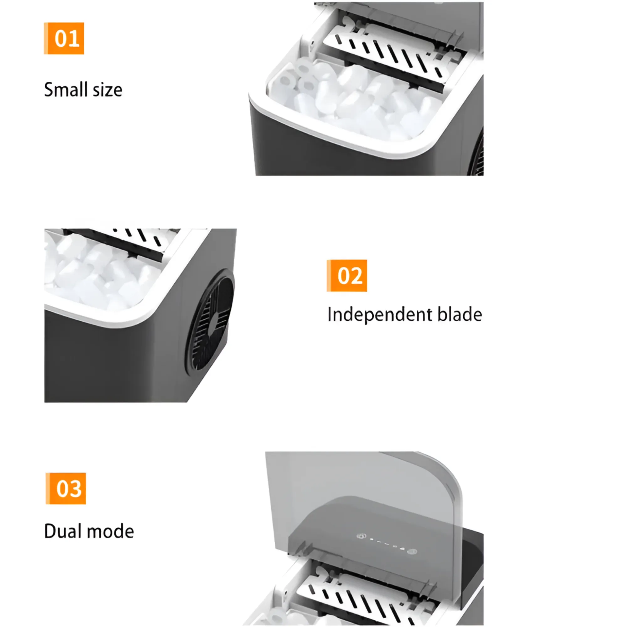 112W Countertop Portable 12KG Bullet Ice Maker - Quiet Operation