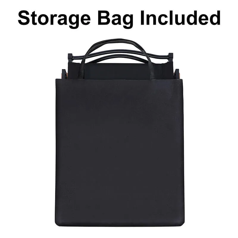 22" Black Small Leisure Folding Camping Chair with Handle and Storage Bag