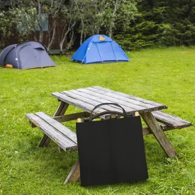 22" Black Small Leisure Folding Camping Chair with Handle and Storage Bag