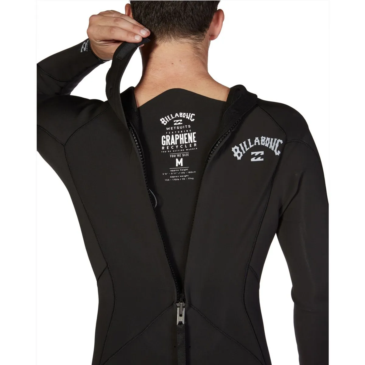 4/3 Mens Billabong Absolute Back Zip Fullsuit Black