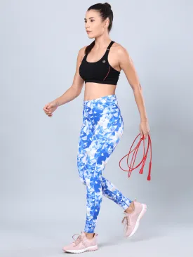 AbsoluteFit Blue Floral Workout Leggings