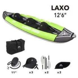 Aqua Marina - Laxo-380 Leisure Kayak-3 person. Inflatable deck. Kayak paddle x2. Kayak seat x3.