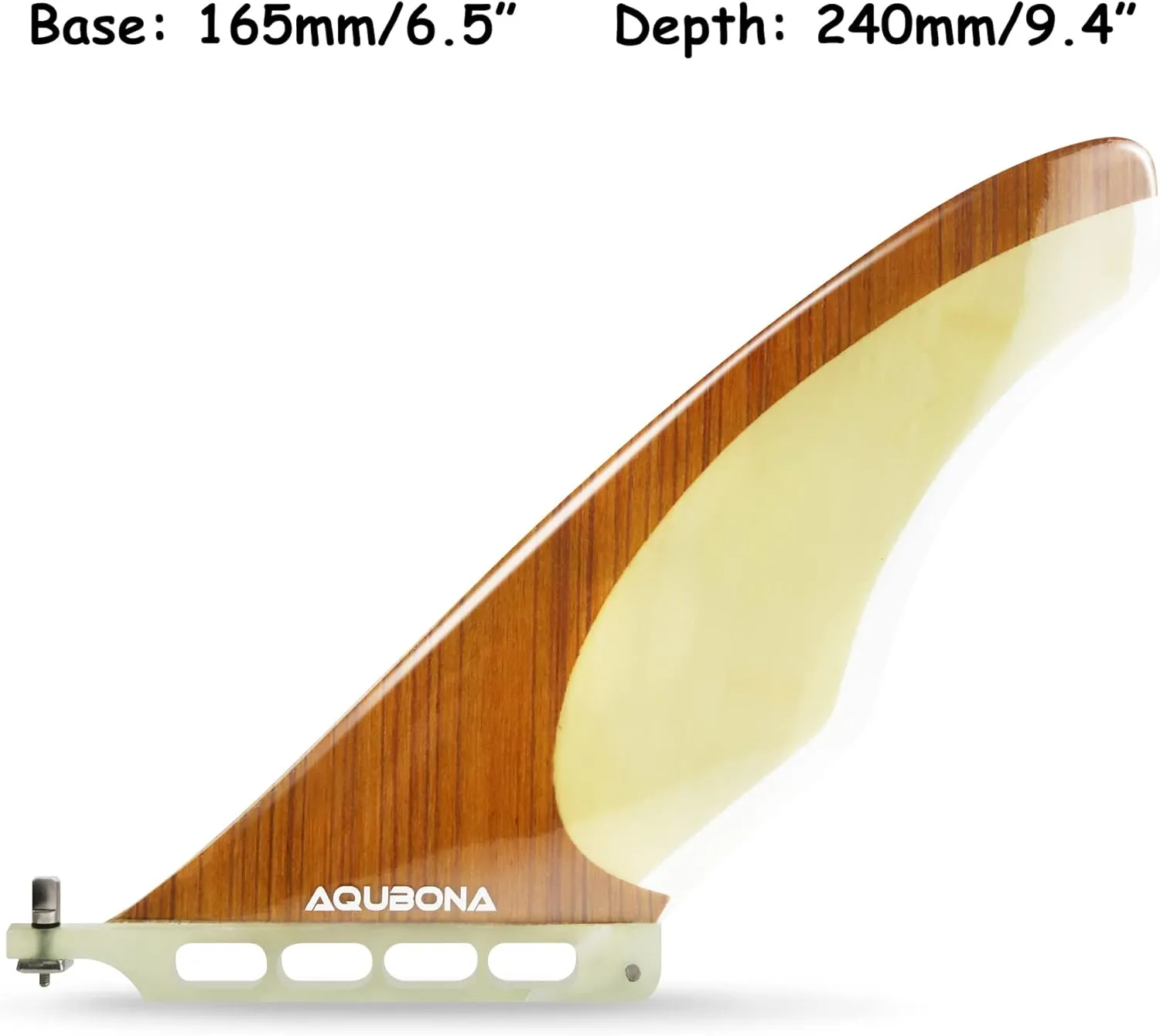 AQUBONA Surfboard Longboard Fin 9 Inch Single Fin