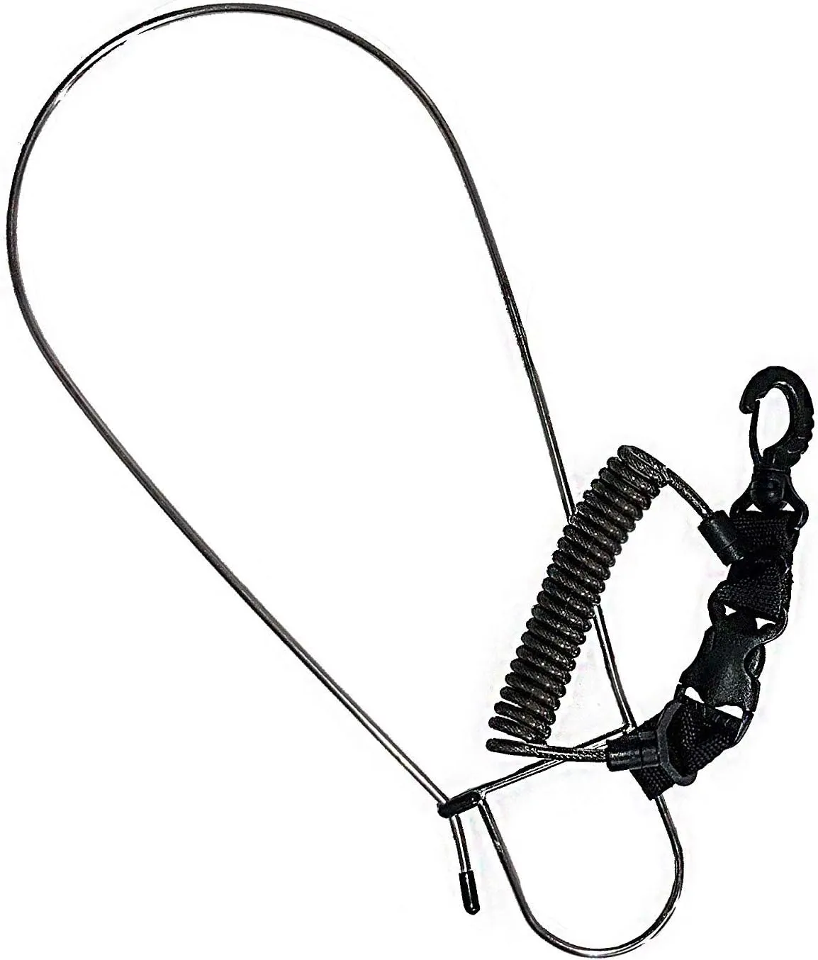 Calissa Offshore Kayak & Spearfishing Stainless Steel Fish Stringer Clip   36 Steel Core Lanyard Speargun Spear Fishing Freedive Freediving Scuba Dive Diving Large Holder