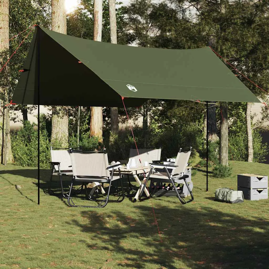 Camping Tarp Olive Green 462x306x211 cm Waterproof