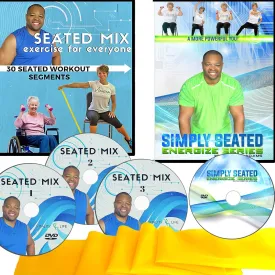 Easy to Follow Chair Exercise for Seniors- 4 DVDs   30 Seated Senior Exercise Segments   Resistance Band. With 100s of workout combinations, This is The Last Senior Fitness DVD You Will Need to Buy!