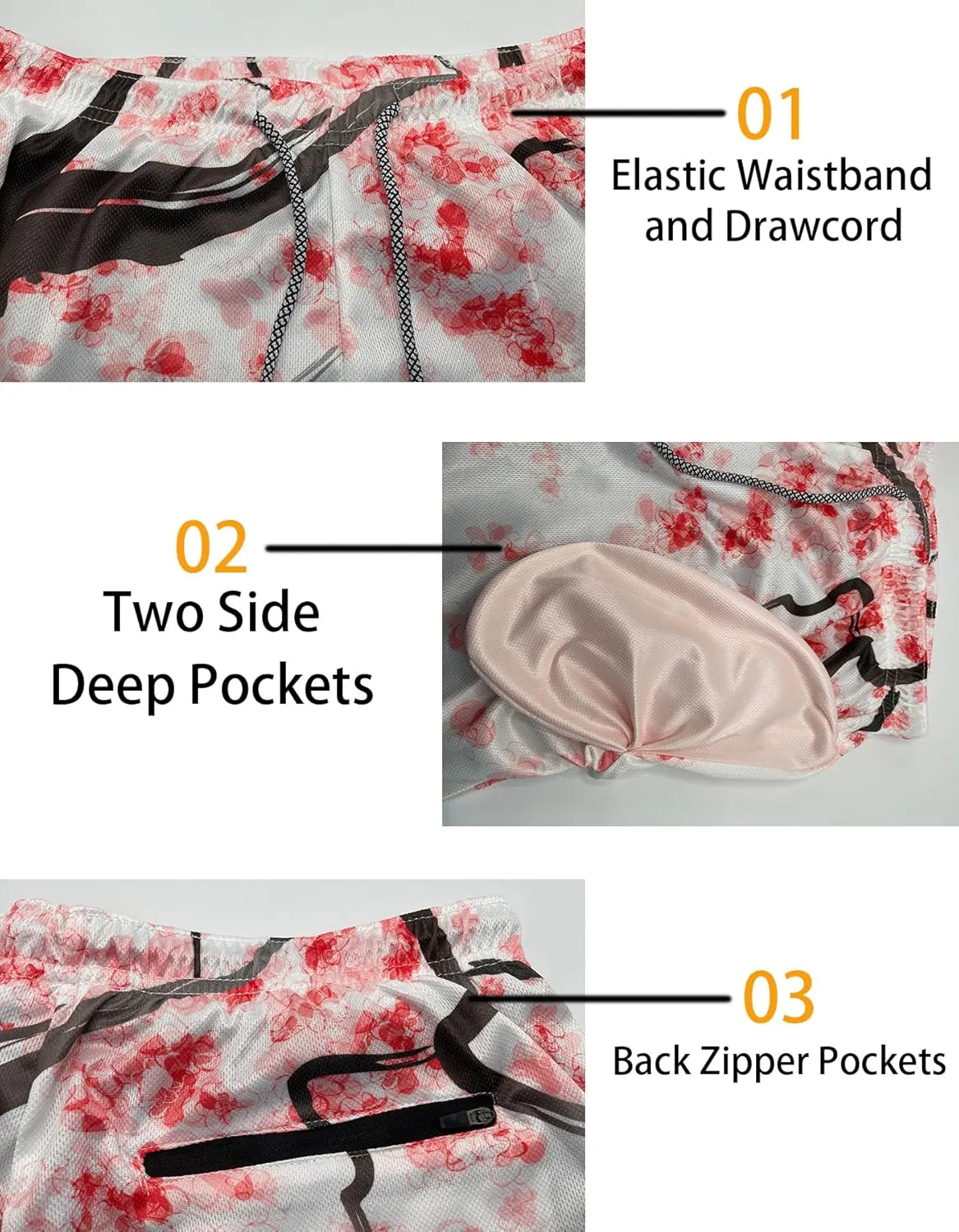 feelacle Mens Swim Trunks 9 Inch Inseam Board Shorts Beach Swimwear Bathing Suit with Compression Liner and Pockets