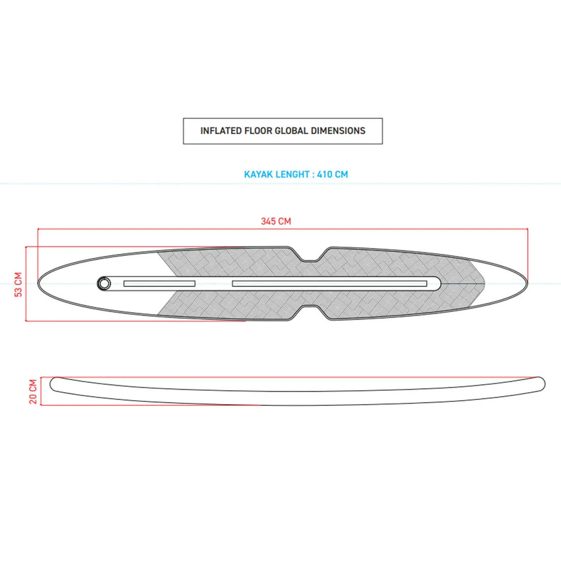 Inflatable Dropstitch Inflatable Floor Bladder Kayak x100  3 P