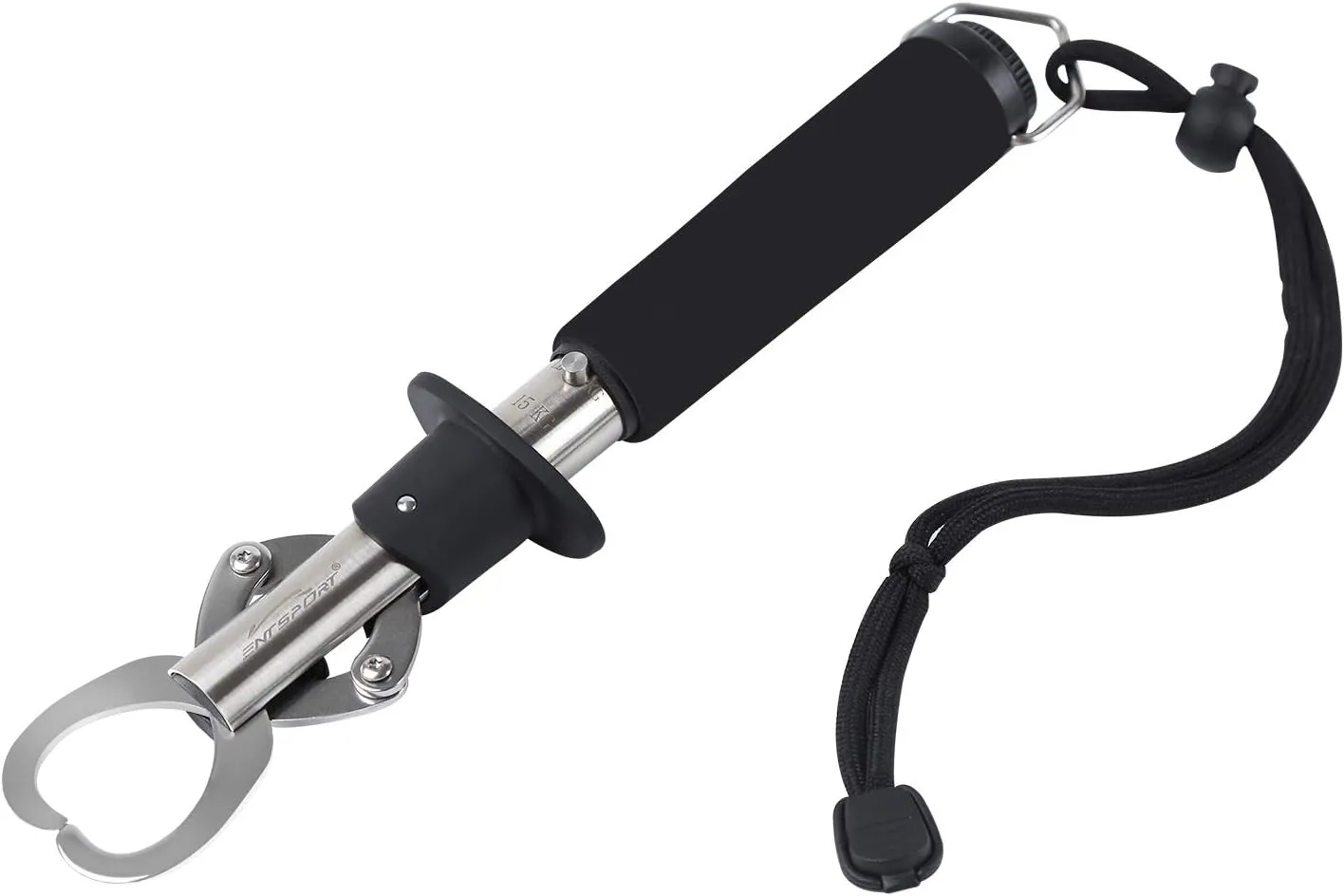 Lip Gripper With Scales - Professional Fish Holder, Stainless Steel Grabber, 40 Pound Weight Scale Tool