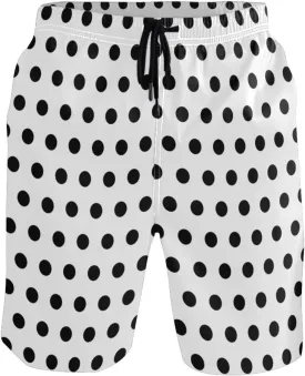 Men's Quick Dry Swim Trunks with Pockets Red and White Striped Beach Swimwear Board Shorts