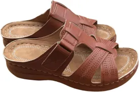 Orthopedic Sandals for Women Arch Support Slide Wedge Sandals Open Toe Slip On Platforms Comfortable Walking Shoes