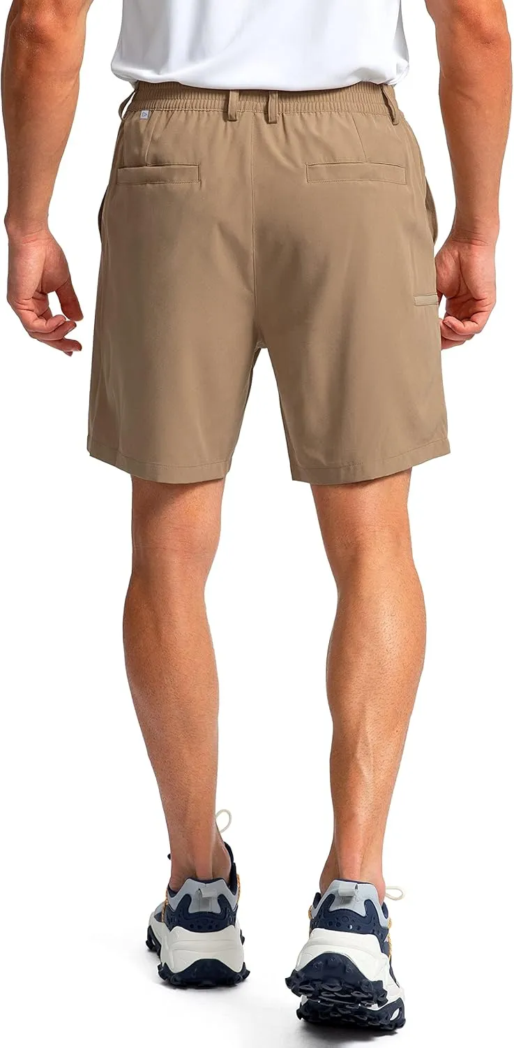 Pinkbomb Men's Golf Shorts with 6 Pockets Stretch Quick Dry Hiking Work Dress Shorts for Men