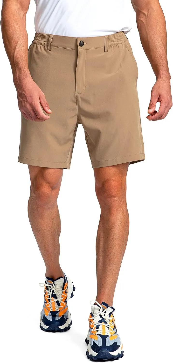 Pinkbomb Men's Golf Shorts with 6 Pockets Stretch Quick Dry Hiking Work Dress Shorts for Men