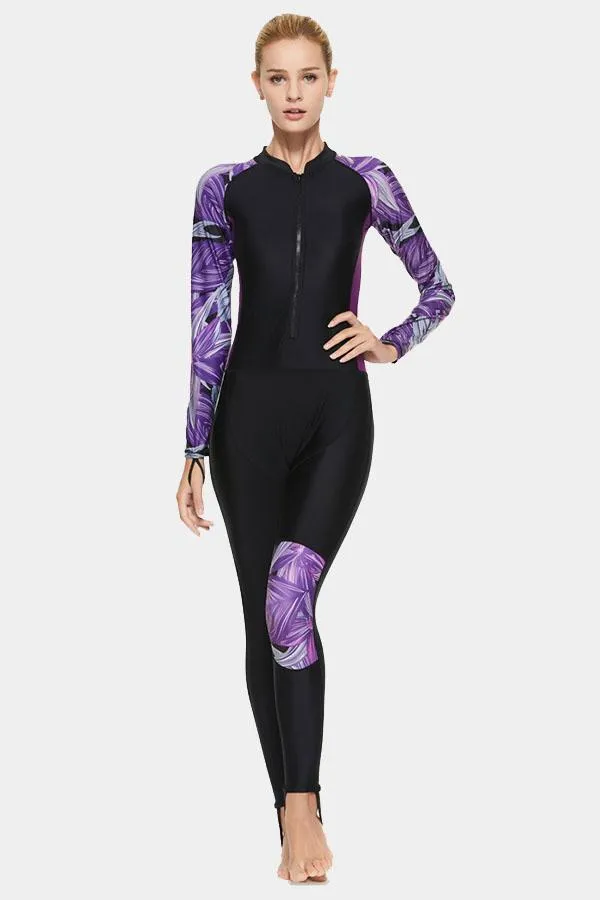 Printed Quick-drying Sunscreen UPF50  One-piece Surfing Snorkeling Wetsuit