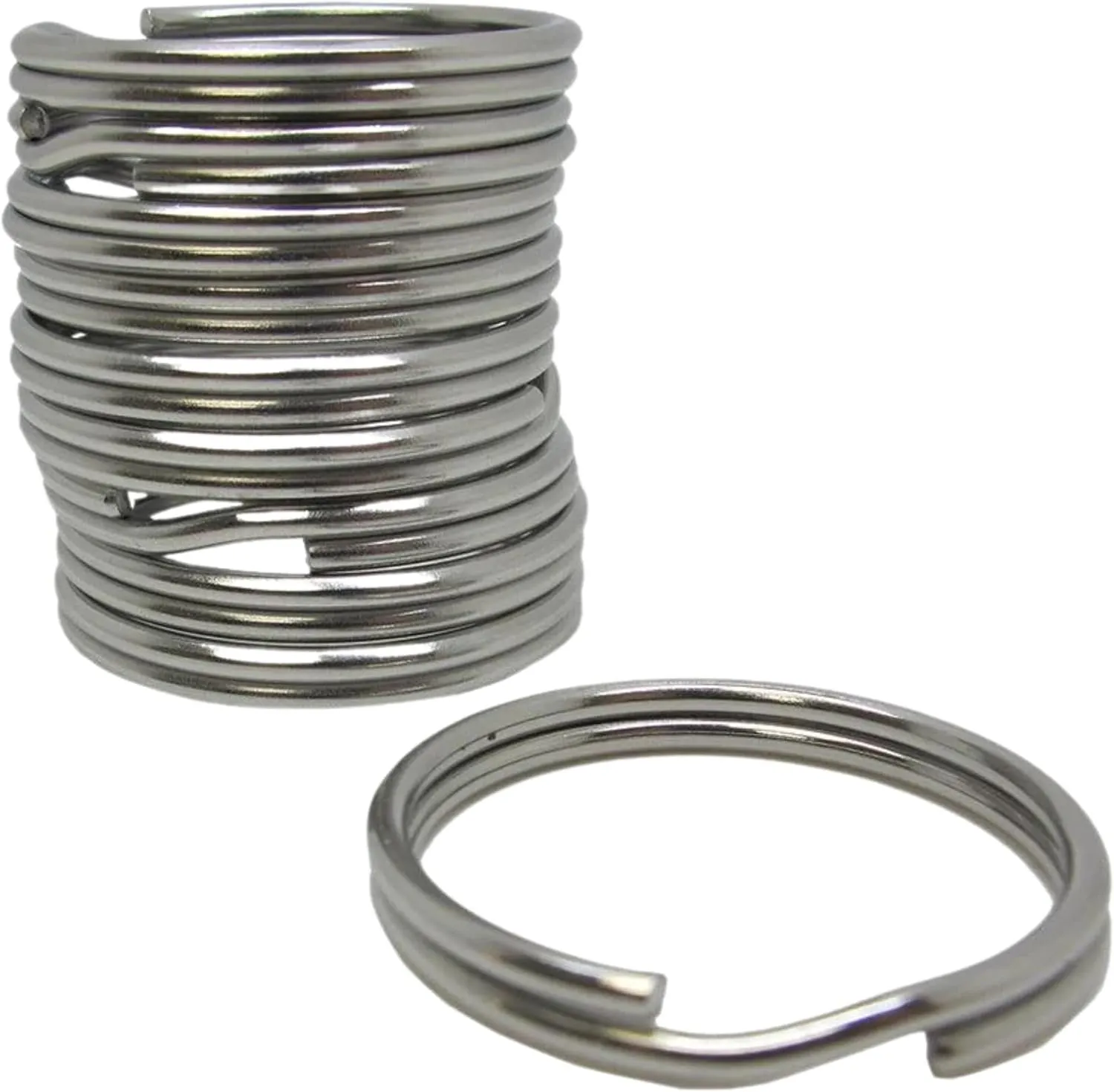 Scuba Choice 38mm Stainless Steel Split Rings for BCD Attachment, 10-Pack, 2.3mm Wire Diameter, Glossy Finish  Heavy Duty, Durable Diving Gear Connectors Equipment