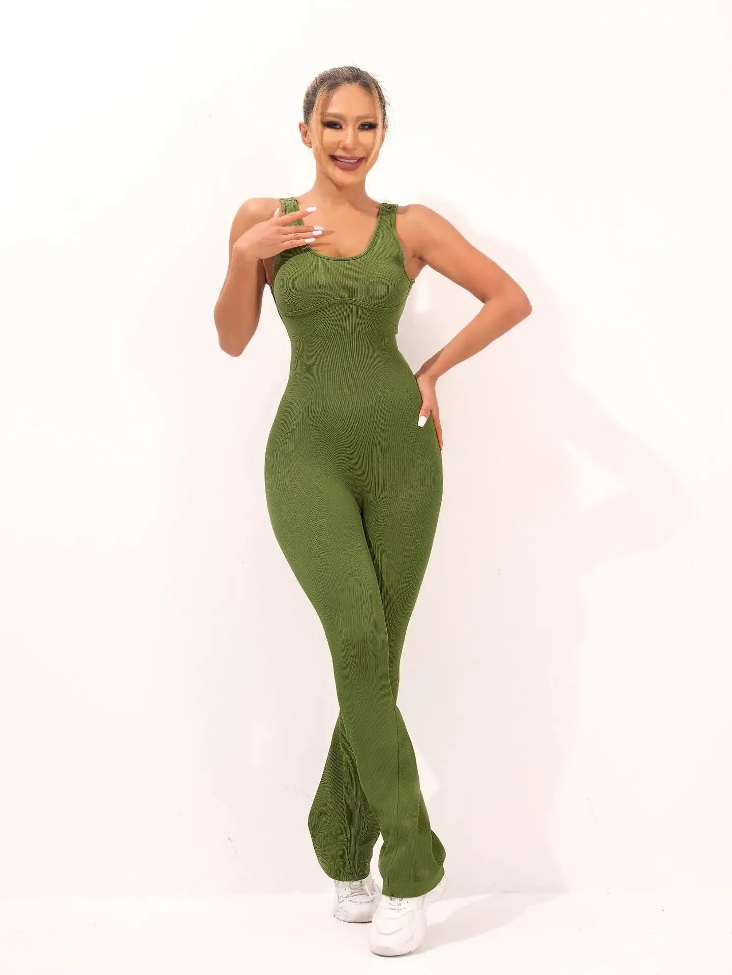 Seamless Thread activewear Yoga Suit Backless Cross Over Bra Sports Vest High Waist Butt Lift Cross Over Shorts Leggings Jumpsuit for Women
