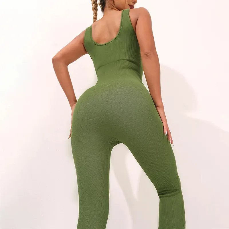 Seamless Thread activewear Yoga Suit Backless Cross Over Bra Sports Vest High Waist Butt Lift Cross Over Shorts Leggings Jumpsuit for Women