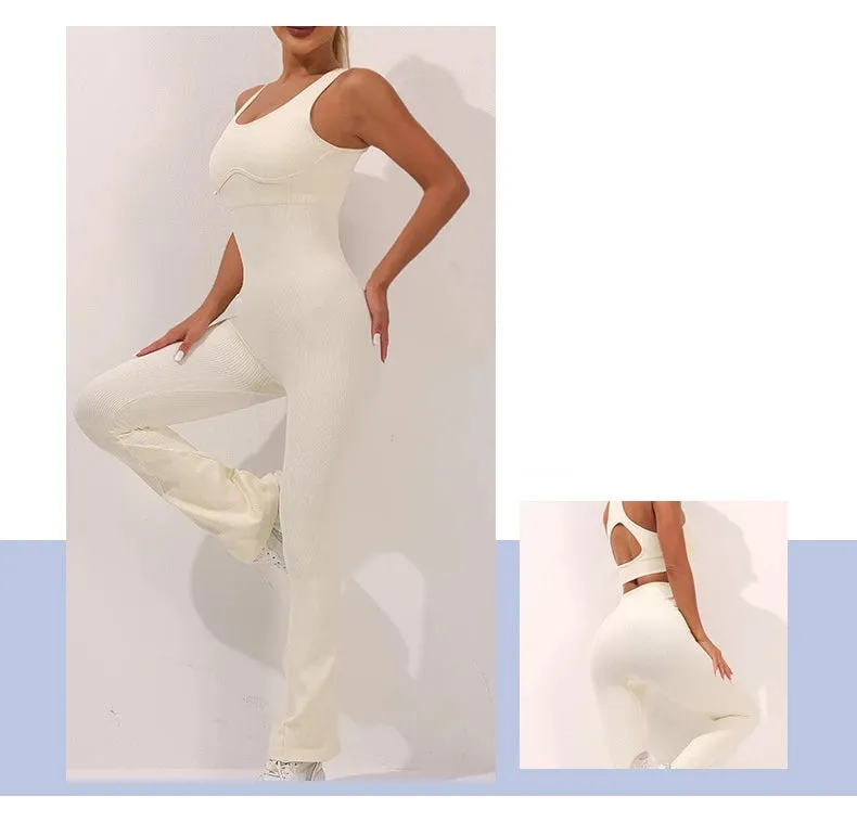 Seamless Thread activewear Yoga Suit Backless Cross Over Bra Sports Vest High Waist Butt Lift Cross Over Shorts Leggings Jumpsuit for Women