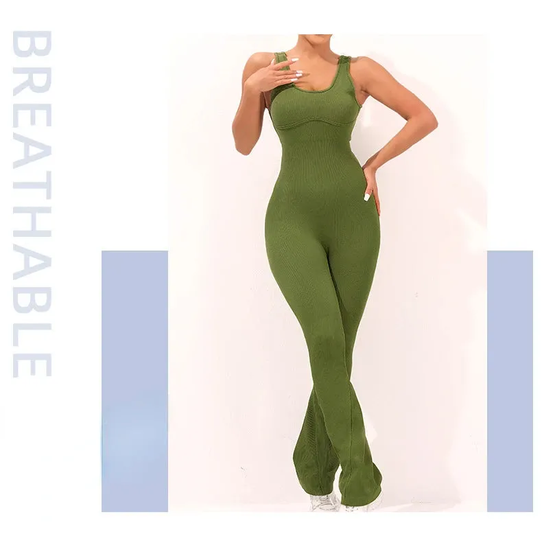 Seamless Thread activewear Yoga Suit Backless Cross Over Bra Sports Vest High Waist Butt Lift Cross Over Shorts Leggings Jumpsuit for Women