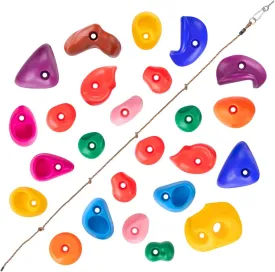 SEKKVY 25 Rock Wall Climbing Holds for Kids, Climbing Rocks for Indoor Outdoor Play Set, Rock Wall Hand Holds Kit with 2 Inch Mounting Hardware