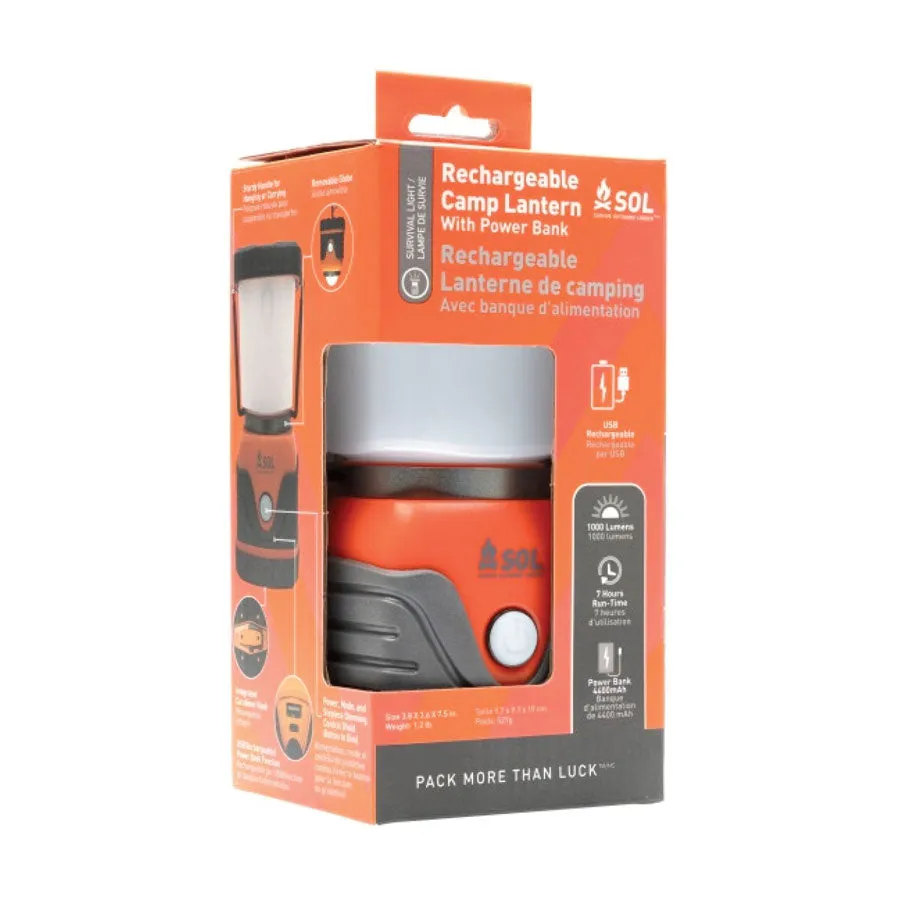 Survive Outdoors Longer SOL Rechargeable Camp Lantern with Power Bank
