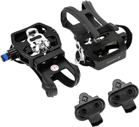 THINVIK Pedals and Cleats for SPD Spin Bike Moutain Bike, Compatible with Shimano SPD System for 9/16'' Indoor/Fitness/Exercise/Peloton Bicycle/MTB
